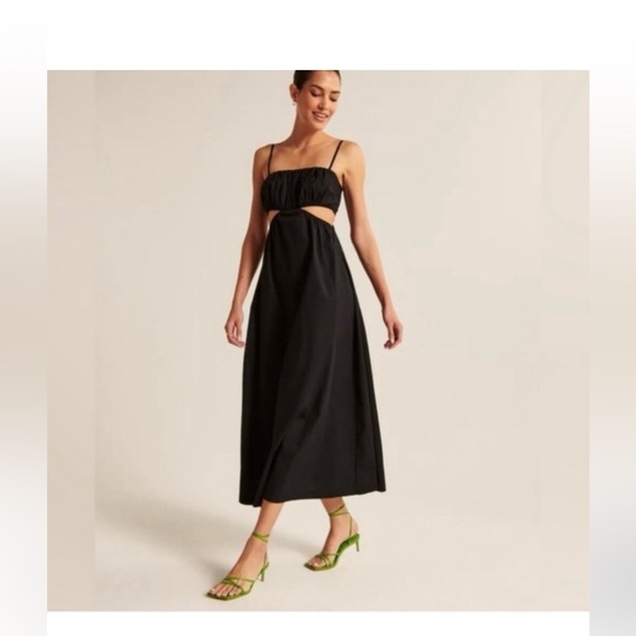 Abercrombie & Fitch Dresses & Skirts - Abercrombie and Fitch black cotton maxi cut out dress casual fall formal boho XL